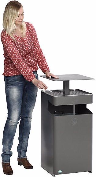 Produktbild VAR Abfall/Ascher, mit Dach, Volumen 72 l, eisenglimmer