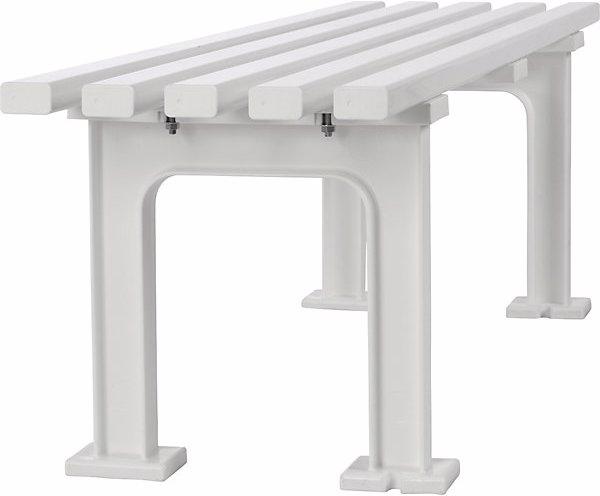 Actual product image Blome Seating bench without backrest, with 5 slats, length 1500 mm, white.