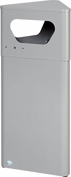 VAR Abfallsammler, dreieckig, Volumen 32 l, mit Inneneinsatz, silber (32 l)