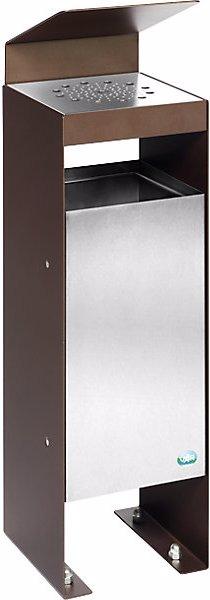 Produktbild VAR Abfall/Ascher mit Lochblechabdeckung, mit Dach, dunkelbraun