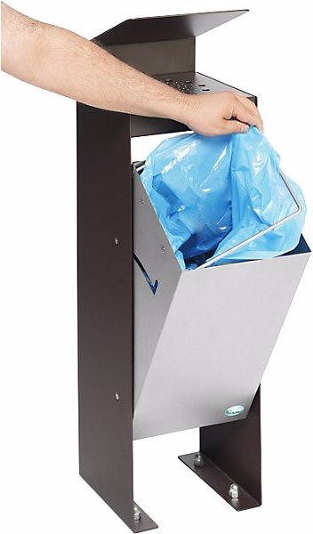 Produktbild VAR Abfall/Ascher mit Lochblechabdeckung, mit Dach, dunkelbraun