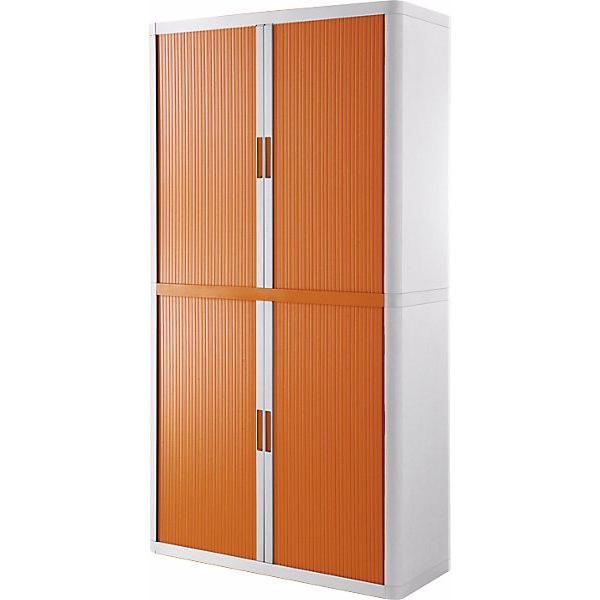 Thumbnail - Paperflow, Aktenschrank, Rollladenschrank easyOffice, 4 Fachböden, Höhe 2040 mm, weiss / orange (110 x 41.5 x 204 cm)