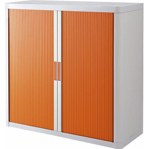 Paperflow, Aktenschrank, Rollladenschrank easyOffice, 2 Fachböden, Höhe 1040 mm, weiss / orange (110 x 41.5 x 204 cm)