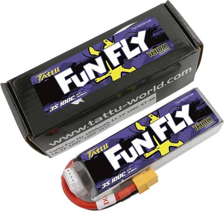 Image du produit Tattu Accu RC LiPo 1800 mAh 11.1 V 100C Funfly (11.10 V, 1800 mAh)