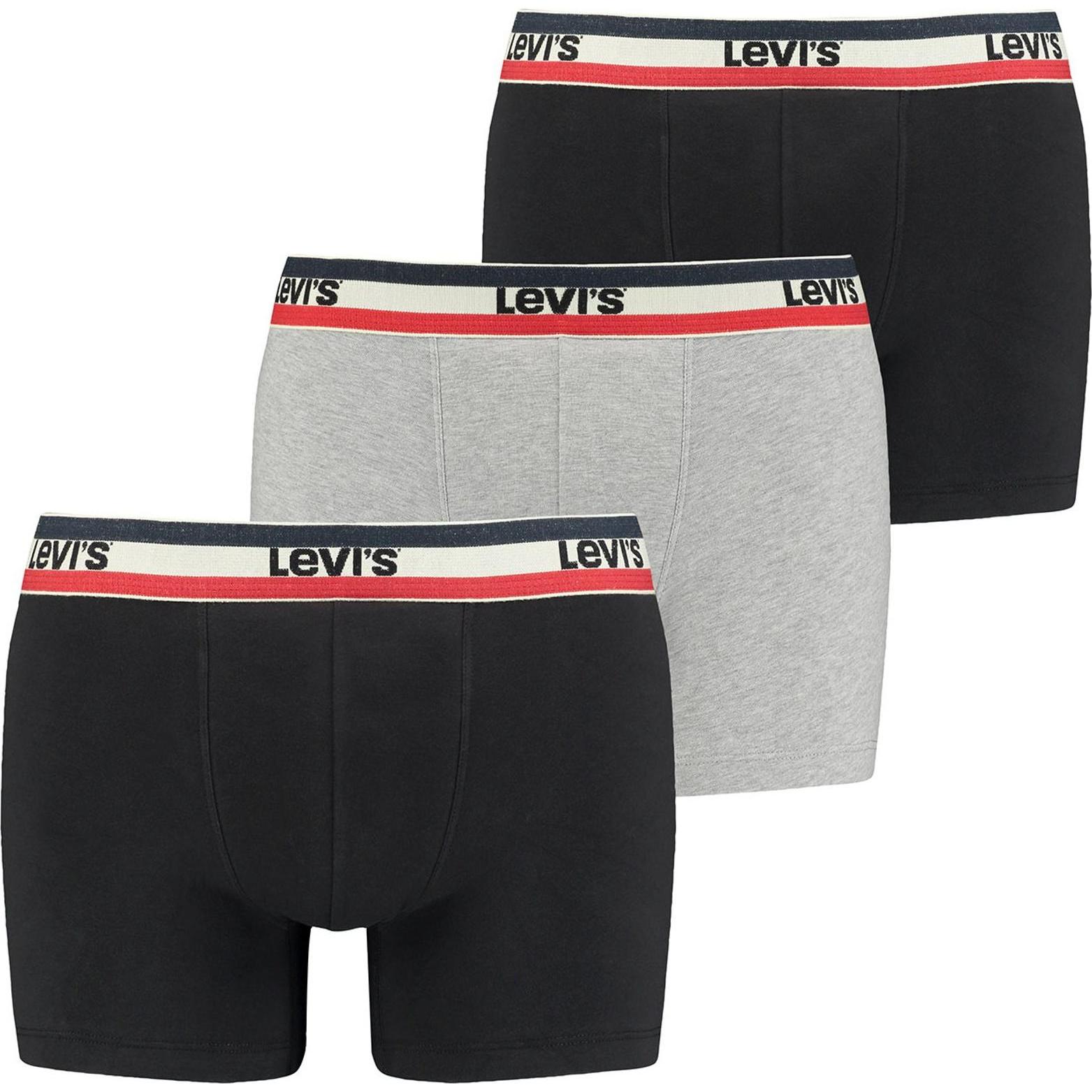 Thumbnail - Levis, Herren, Unterhosen, Boxershort Casual Stretch MEN SPRTSWR LOGO BOXER BRIEF 3P, Mehrfarbig, (XXL, 6er Pack)