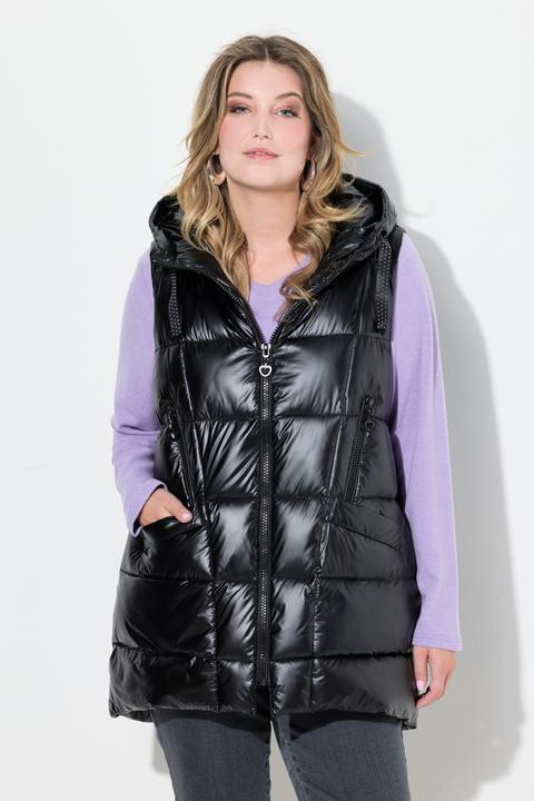 Produktbild Miamoda Steppjacke, lange A-Linie, Kapuze, Glitzersteinchen-Bänder (46)