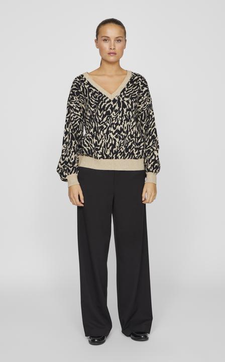 Produktbild Vila V-Ausschnitt Jacquard Strickpullover (L)