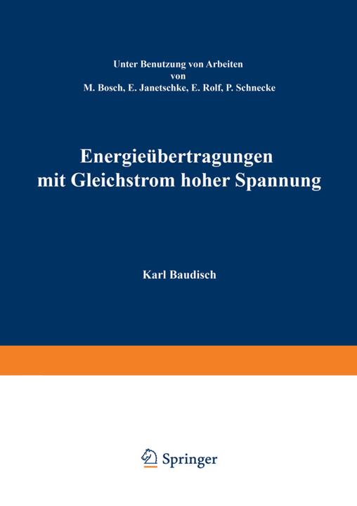 Produktbild Energieübertragung mit Gleichstrom hoher Spannung (Deutsch, Karl Baudisch, 2014)
