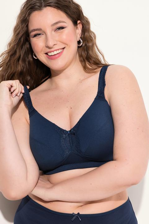 Produktbild Ulla Popken Soft-BH, Spitzendetail, ohne Bügel, Cup C - E (110 D)