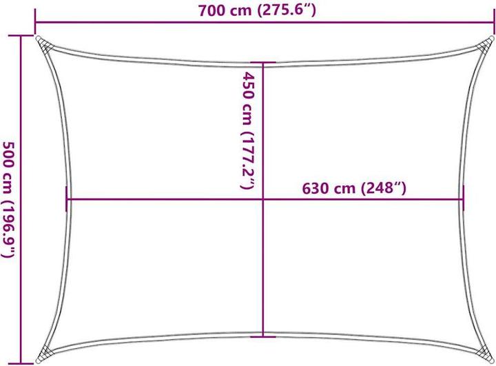 Produktbild vidaXL Sonnensegel 160 g/m² Rechteckig HDPE (5 x 7 m)