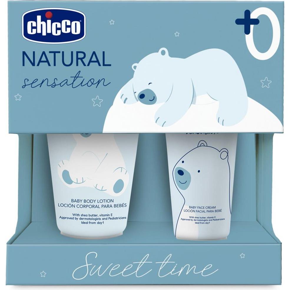 Chicco, Babykörperpflege, Set 4 (1 x Körperlotion 150ml / 1 x Gesichtscreme 50ml) - 0m+