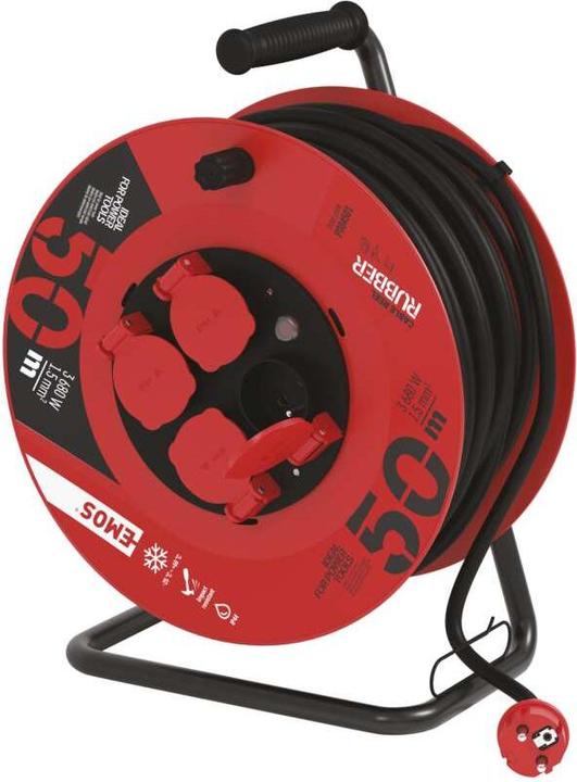 Produktbild Emos Trommelkabel mit Erdung, 4 Steckdosen, IP44, 50 m (P084501) (50 m, 1.50 mm²)