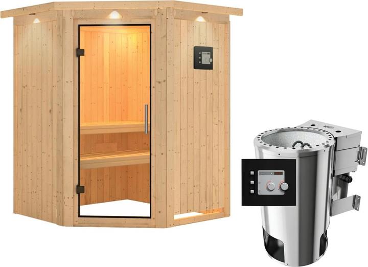 Actual product image Karibu Nanja with roof wreath (Plug & Play 3,6 KW - Bio external control)