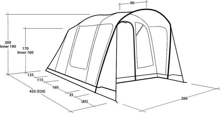 Produktbild Outwell - Monterey 4 Air - Blue - 4-person (Tunnelzelt, 19.70 kg, 4 Personen)