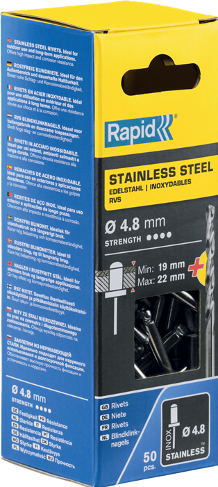 Productafbeelding Rapid Roestvrijstalen blindklinknagel Ø 4,8 x 25 mm