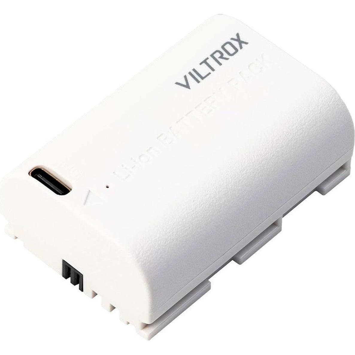 Viltrox Batteria TLP E6 ( LP E6 ) TIPO C 2400MAH per fotocamera Canon (Batteria della fotocamera), Alimentatore fotocamera, Bianco