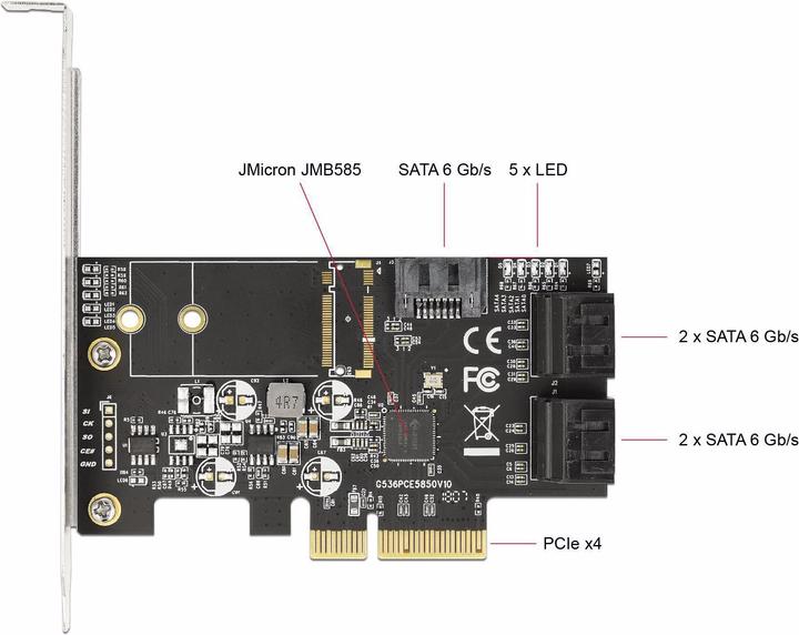 Actual product image Delock 5 Port SATA PCI Express x4 card