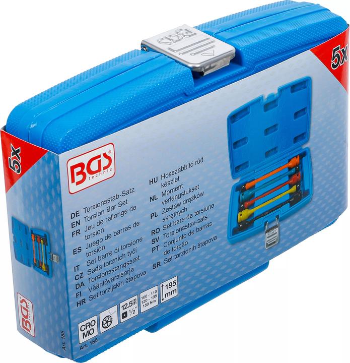 Actual product image BGS Torsion Bar Set 12.5 mm (1/2") 100 - 150 Nm 5 pcs. (1/2", 100 Nm, 150 Nm)