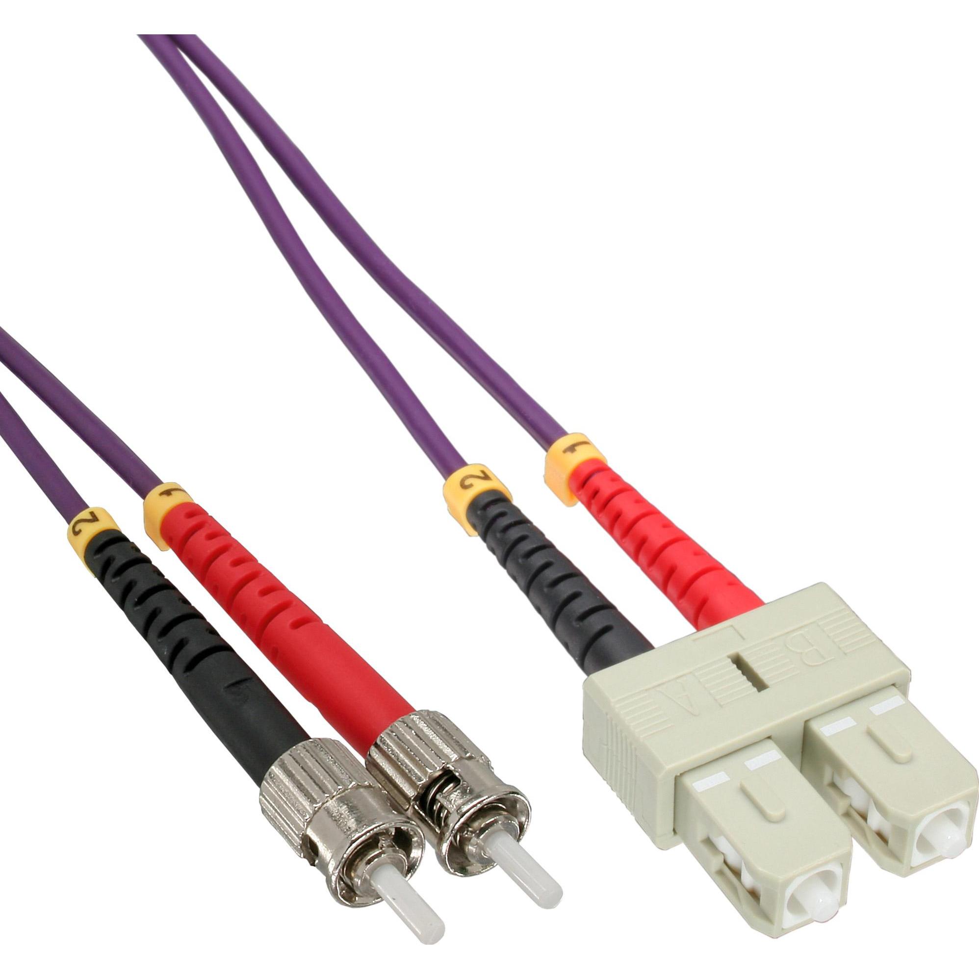 InLine LWL Duplex Kabel SC/ST 50/125um OM4 7.5m (CAT6, 7.50 m), Netzwerkkabel