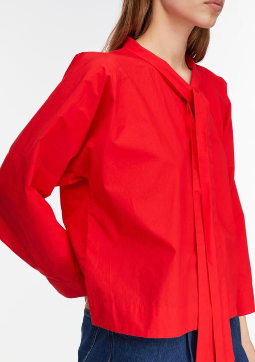 Immagine prodotto Comma Bluse Baumwollbluse mit Schluppenkragen und verstellbarem Ärmelsaum (48)