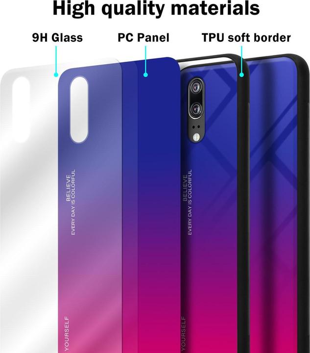 Produktbild Cadorabo TPU 2 Farben Glas Cover (Cubot P20)