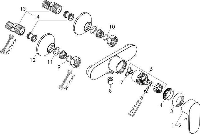 Produktbild hansgrohe Vernis Blend Einhebel-Duscharmatur Aufputz