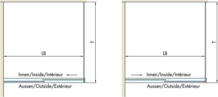 Actual product image HAWA Complete set -BANIO 40 GF glass wall mounting