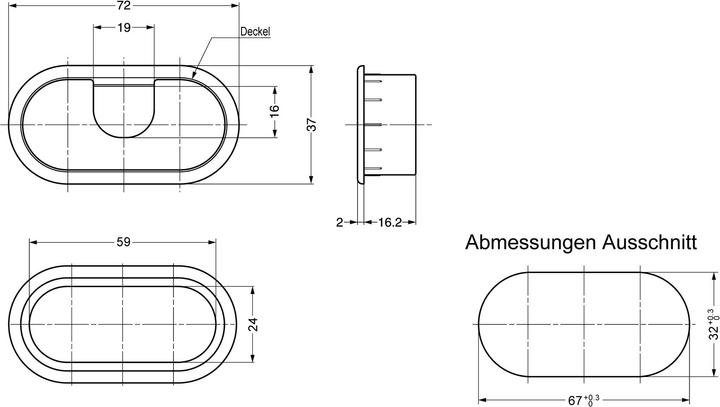 Produktbild Sugatsune Kabeldurchführung (Kabeldurchlass, 6.70 cm)