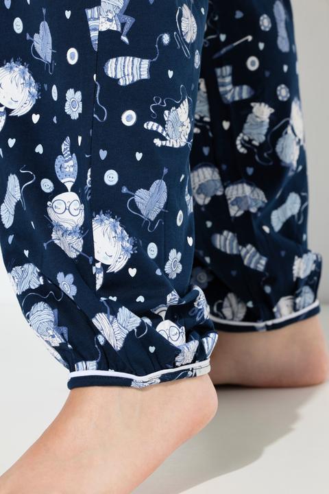 Produktbild Ulla Popken Pyjama, Katzen, Tunika-Ausschnitt, Langarm (54)