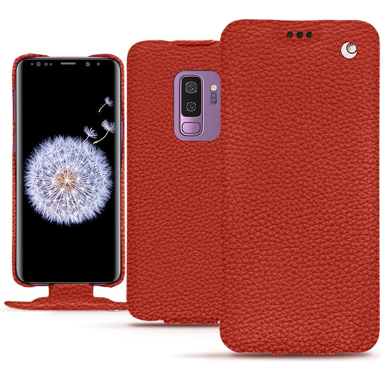 Thumbnail - Noreve Lederschutzhülle vertikal (Samsung Galaxy S9+), Smartphone Hülle, Orange