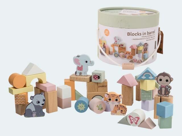 Actual product image Jouéco The Wildies Family wooden stack 50 pieces