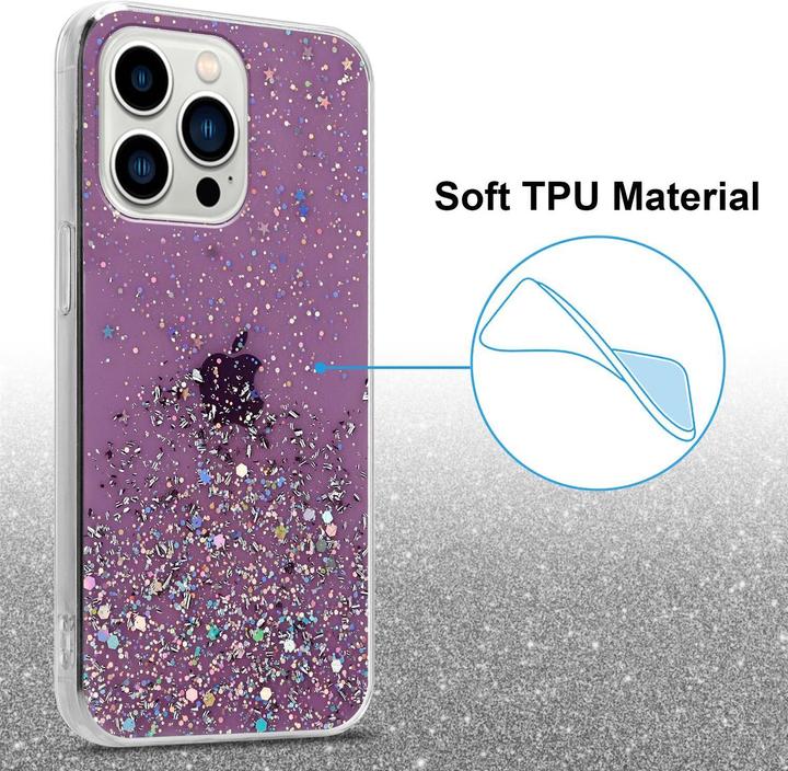Actual product image Cadorabo TPU cover sparkling glitter (Apple iPhone 13 Pro)