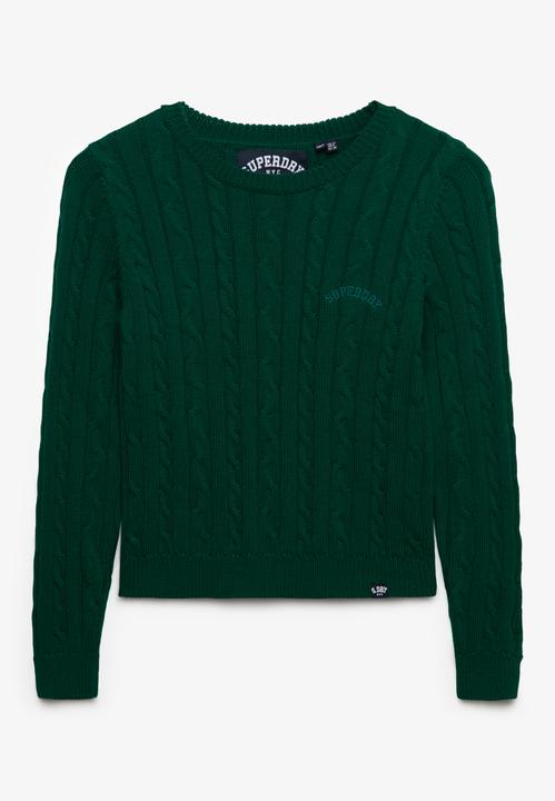 Produktbild Superdry Feinstrickpullover mit Zopfdesign, Rundhalsausschnitt, Damen (M)