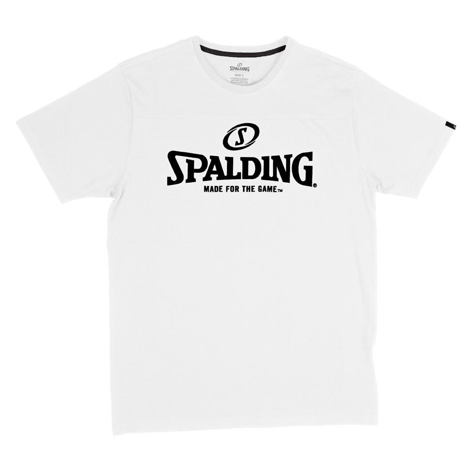 Spalding, Herren, Sportshirt, Essential Logo Tee (M), Weiss, M