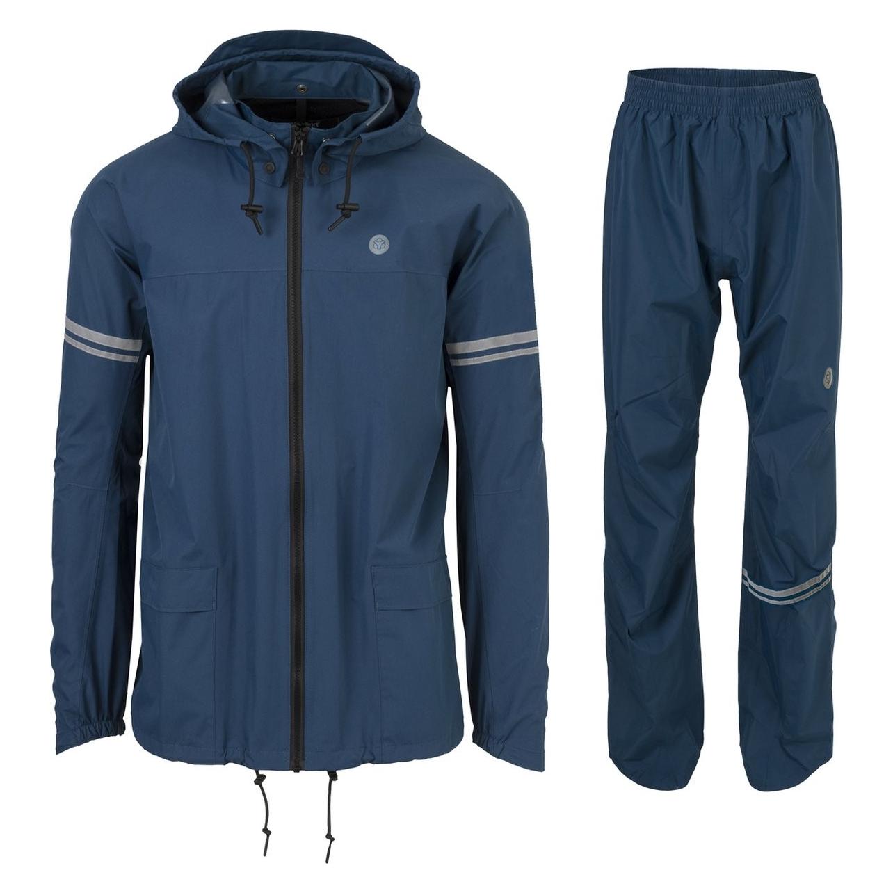 Agu, Unisex, Fietsjassen, Original Regenpak Essential - Blauw - L - Dames & Heren - Waterdicht & Ademend (L), Blauw, L