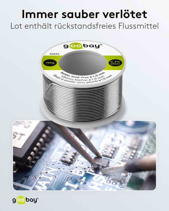 Actual product image Goobay Professional lead-free solder, ø 1.0 mm, 100 g (Solder)