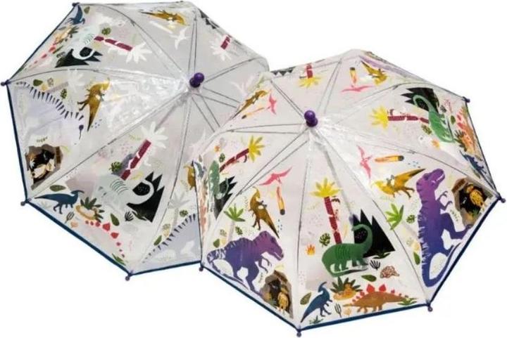 Actual product image Rock Umbrella with changing dinosaur colours