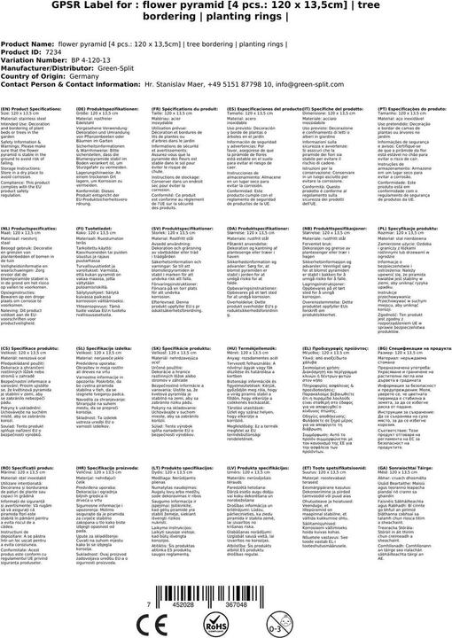 Produktbild Green Split Blumenpyramide (4 Stk: 120 x 13,5cm) (120 cm)