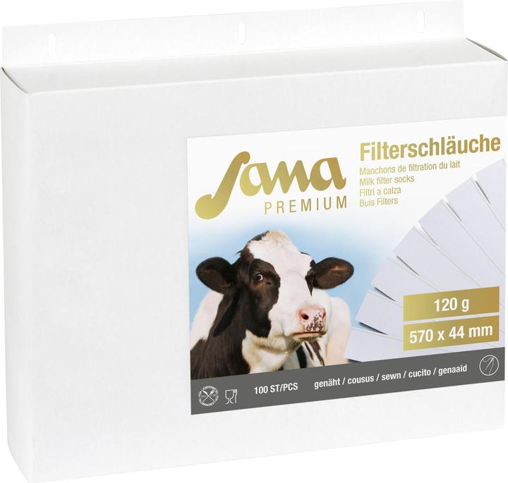 Actual product image Kerbl 46783 Sana Premium milk filter, 120g, 570mm length, 44mm width, 100 pieces