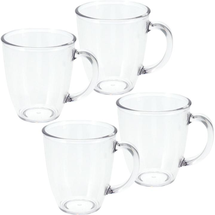 Excellent Houseware 4er-Set Tasse aus Kunststoff, 380 ml (380 ml, 4x)