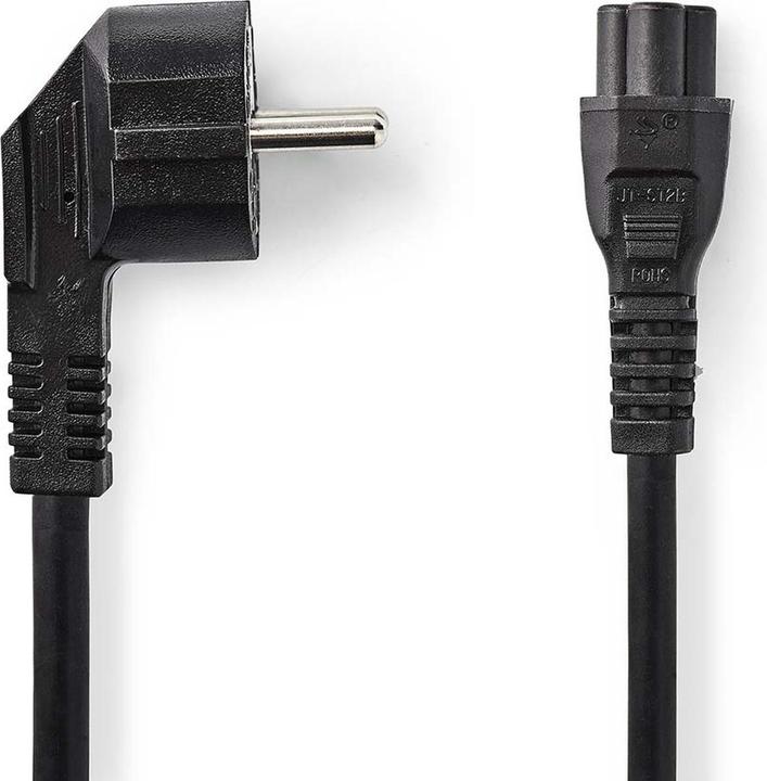 Nedis Power cable | Safety plug | IEC-320-C5 | Angled | Straight | Nickel-plated | 2.00 m | (2 m)