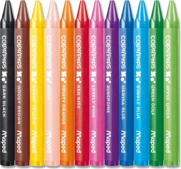 Immagine prodotto Maped Pastello a cera COLOR'PEPS WAX, confezione da 12 pezzi in cartone (12x)