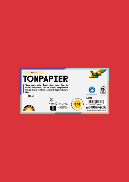 Produktbild Folia Tonpapier, DIN A4, 130 g/qm, hibiscus (130 g/m², 100x)