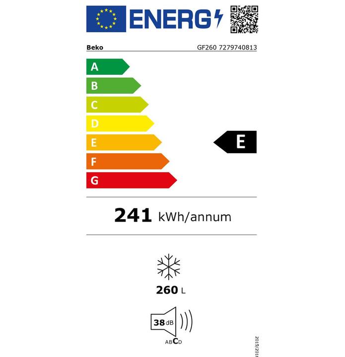 Energie-Label Beko Kühl-Kombi Geräte (Freistehend, 260 l)