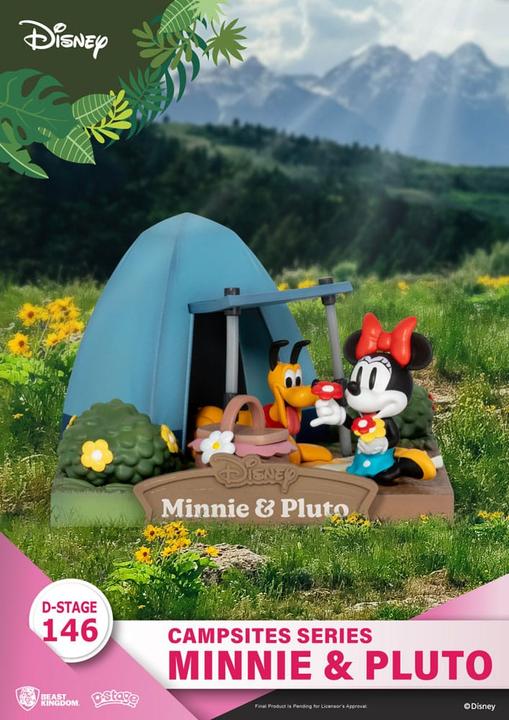 Actual product image Beast Kingdom Disney diorama PVC D-Stage Campsite Series Mini & Pluto 10 cm