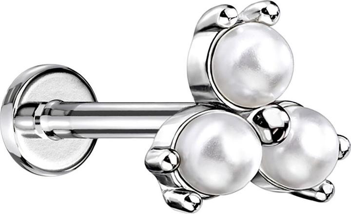 Immagine prodotto Star Piercing Micro Labret filo interno argento tre perline (Ottone, Acciaio chirurgico 316L)