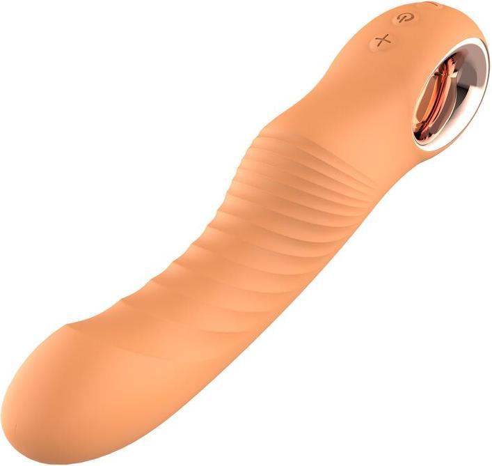 Actual product image Dreamtoys Dream Toys Glam Flexible Ribbed Vibe Vibrator Orange 22 cm