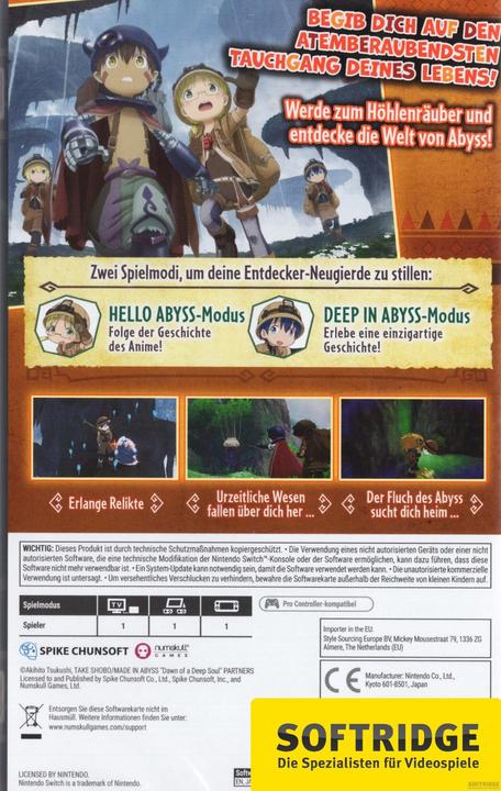 Immagine prodotto Spike Chunsoft Made in Abyss: Binary Star Falling into Darkness (Switch, Switch Lite, Switch OLED, DE)