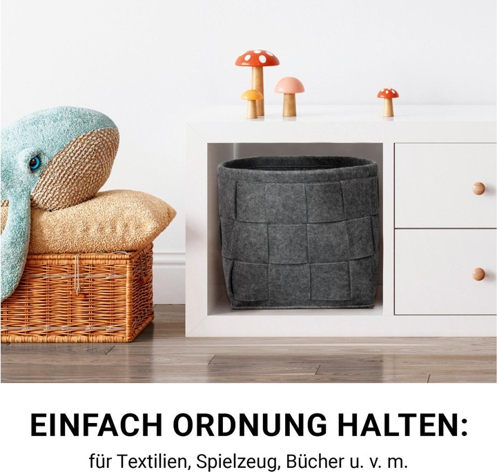 Produktbild N8werk Aufbewahrungskorb Filz 40 cm Dunkelgrau (1 x, 40 cm)