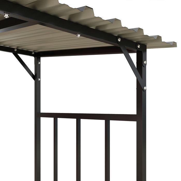 Image du produit Swisshandel24 Kaminholzregal aussen, Kaminholzunterstand 1,17 m³ Brennholzregal mit Metalldach